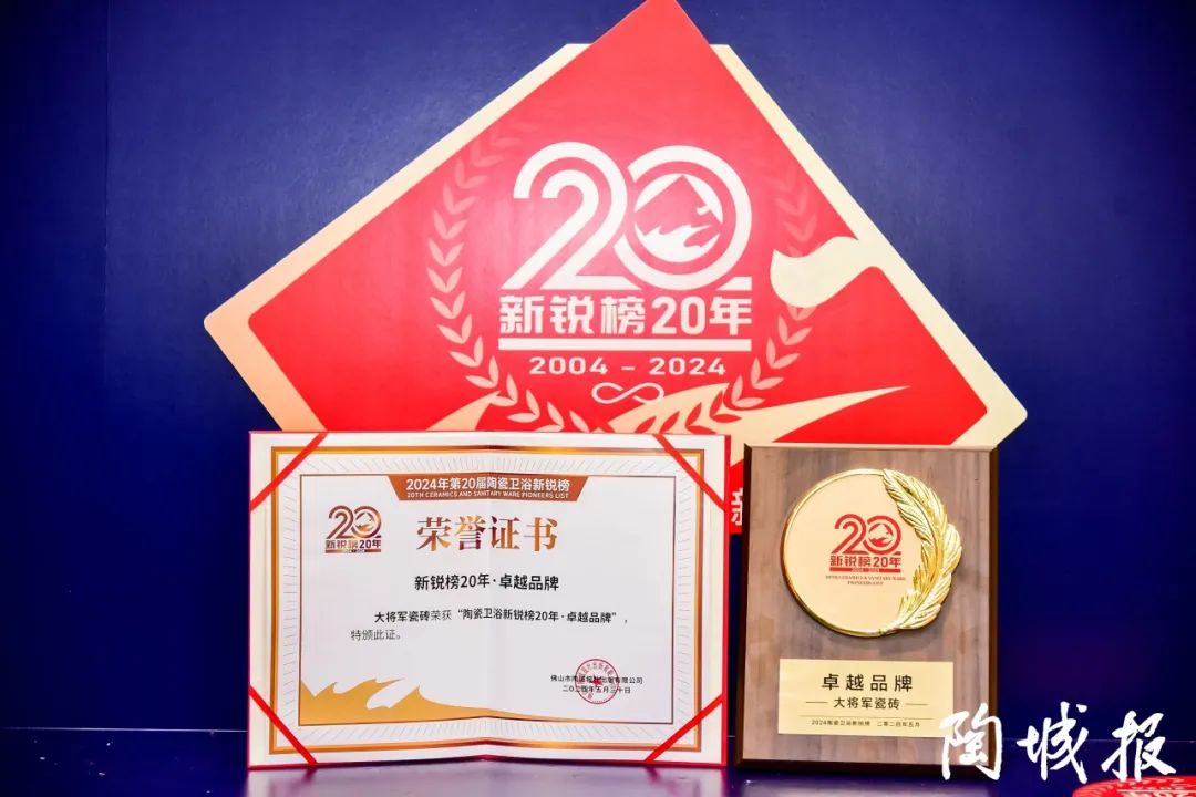 卓越力量，載譽領航！大將軍瓷磚實力斬獲“新銳榜20年卓越品牌”榮譽(圖6)